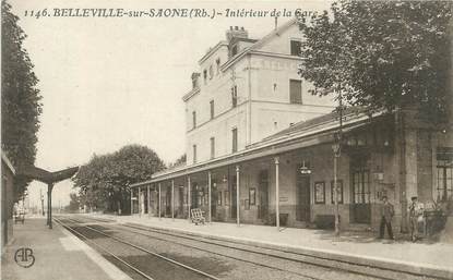 CPA FRANCE 69 "Belleville sur Saône, Intérieur de la gare".