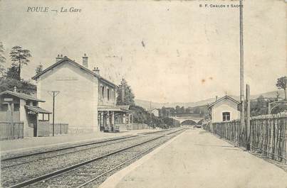 CPA FRANCE 69 "Poule, La gare".