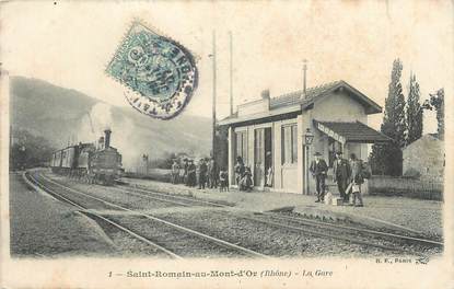 CPA FRANCE 69 "St Romain au Mont d'Or, La gare". / TRAIN