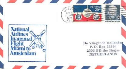 LETTRE 1 ER VOL / USA "Miami / Amsterdam, 8 mai 1978"