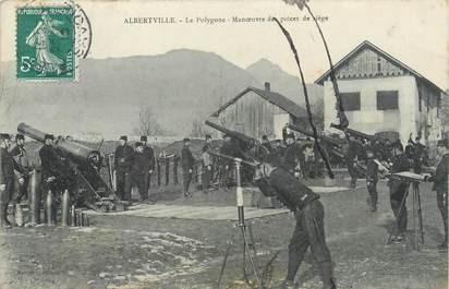 CPA FRANCE 73 "Albertville, Le polygone, manoeuvre de pièces de siège".