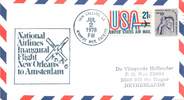 1 Er Vol LETTRE 1 ER VOL / USA "Nlle Orléans / Amsterdam, 2 juillet 1978"