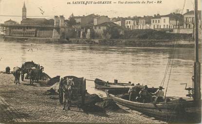 CPA  FRANCE 33 "Sainte Foy la Grande, vue d'ensemble du Port"