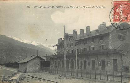 CPA FRANCE 73 "Bourg St Maurice, La gare et les glaciers de Bellecote".