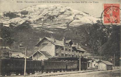 CPA FRANCE 73 "Bourg St Maurice, La gare". /TRAIN