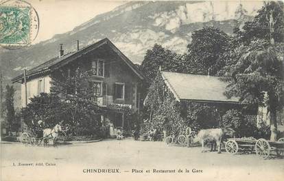 CPA FRANCE 73 "Chindrieux, Place et restaurant de la gare".