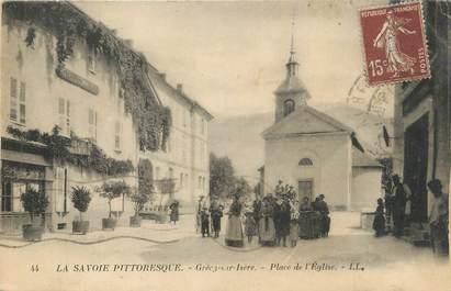 CPA FRANCE 73 " Grésy sur Isère, Place de l'église".