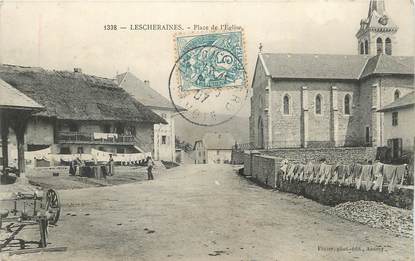 CPA FRANCE 73 " Lescheraines, Place de l'église".