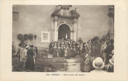 CPA FRANCE 73 " Peisey, Une sortie de messe".