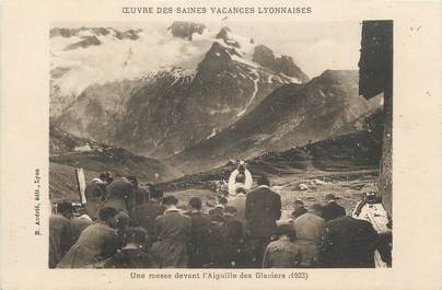 CPA FRANCE 73 "L'Aiguille des Glaciers, Une messe".
