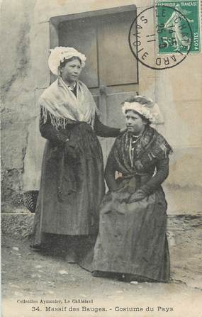 CPA FRANCE 73 "Massif des Bauges, Costumes de pays". / FOLKLORE