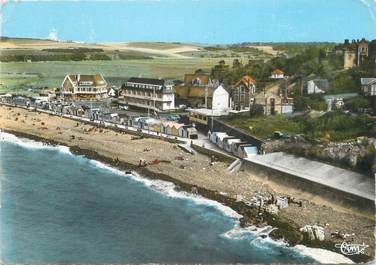 CPSM FRANCE 76 "Quiberville sur Mer, La plage, les hôtels, vue aérienne".