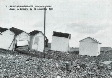 CPSM FRANCE 76 "Saint Aubin sur Mer, Après la tempête de 1977".