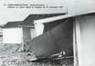 CPSM FRANCE 76 "St Aubin sur Mer, Cabines en ruines après la tempête de 1977".