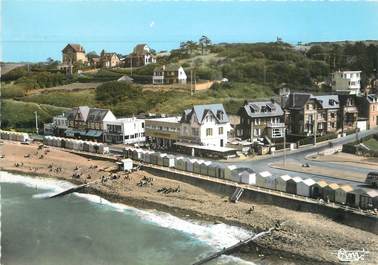 CPSM FRANCE 76 " Veulettes sur Mer, La plage, les hôtels vue aérienne".