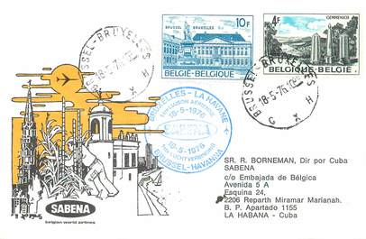 LETTRE 1 ER VOL / BELGIQUE "Bruxelles / La Havane, 18 mai 1976"