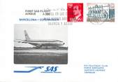 1 Er Vol LETTRE 1 ER VOL / ESPAGNE "Barcelone / Copenhague, 30 septembre 1980"