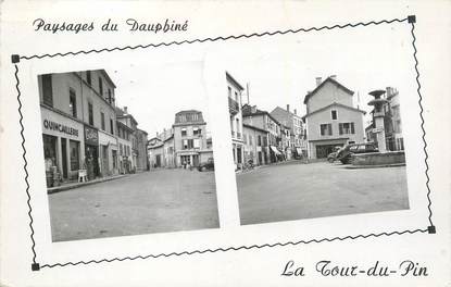 CPSM FRANCE 38 "La Tour du Pin, Rue de la République et la Place de la Prunelle".