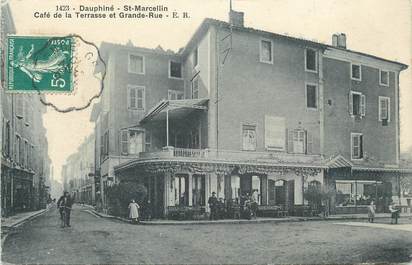 CPA FRANCE 38 "St Marcellin, Café de la Terrasse et Grande Rue".