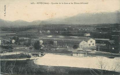 CPA FRANCE 38 " Rives, Quartier de la gare et les usines Allimand".