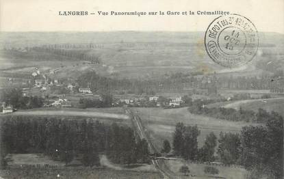 CPA FRANCE 52 " Langres, Vue panoramique sur la gare et la crémaillère".