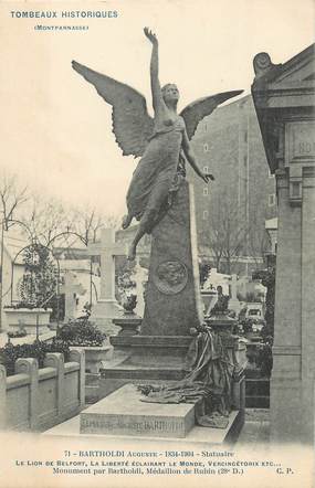 CPA FRANCE 75 " Paris 14ème, Cimetière de Montparnasse, Monument de A. Bartholdi".