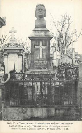 CPA FRANCE 75 " Paris 20ème, Cimetière du Père Lachaise, Monument de Honoré de Balzac".