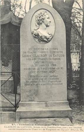 CPA FRANCE 75 " Paris 20ème, Cimetière du Père Lachaise, Monument de Mme Clairon".