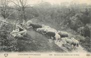 63 Puy De DÔme CPA FRANCE 63 " L'Auvergne pittoresque, Gardeuse de moutons sur le talus". / FOLKLORE