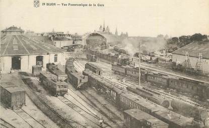 CPA FRANCE 21 " Dijon, Vue panoramique de la gare". / TRAINS