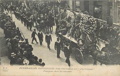 CPA FRANCE 62 " Calais, Funérailles des victimes du sous-marin le Pluviose 1910". / MARINE MILITAIRE / CATASTROPHE