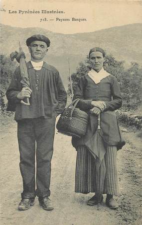 CPA FRANCE 64 " Les Pyrénées, Paysans Basques". / FOLKLORE