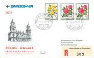 1 Er Vol LETTRE 1 ER VOL / SUISSE "Zürich / Malaga, 1er avril 1978"