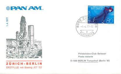 LETTRE 1 ER VOL / SUISSE "Zürich / Berlin, 1er avril 1977"