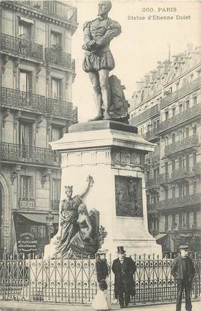 CPA FRANCE 75 " Paris 5ème, Statue d'Etienne Dolet". / HUMANISTE