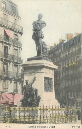 CPA FRANCE 75 " Paris 5ème, Statue d'Etienne Dolet". / LIBRE PENSEUR