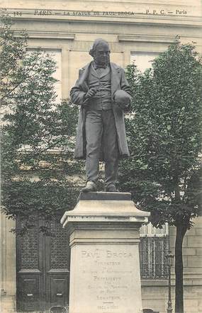 CPA FRANCE 75 " Paris 6ème, Statue de Paul Broca". / ANTHROPOLOGUE