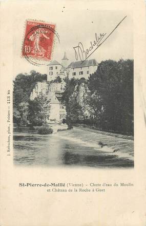 CPA FRANCE 86 "St Pierre de Maillé Chute d'eau du moulin et château de la Roche à Guet".