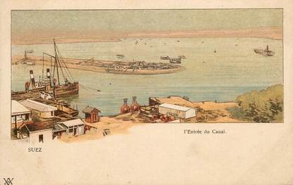 CPA EGYPTE "Suez, Entrée du Canal"