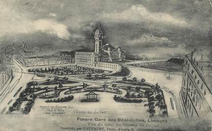 CPA FRANCE 87 " Limoges, Future gare des Bénédictins".