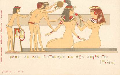 CPA EGYPTE "Dame au Bain entourée de ses servantes"