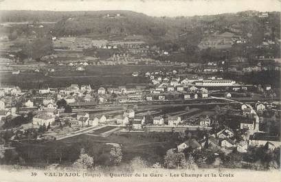 CPA FRANCE 88 "Val d'Ajol, Quartier de la gare, Les champs et la Croix".