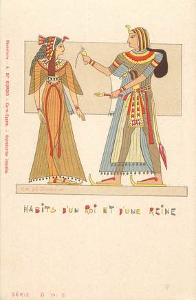 CPA EGYPTE "Habits d'un Roi et d'une reine"