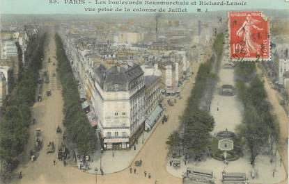 CPA FRANCE 75 " Paris 9ème, Les boulevards Beaumarchais et Richard Lenoir".