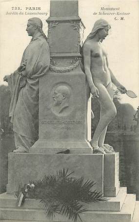 CPA FRANCE 75 "Paris 6ème, Le monument de Scheurer Kestneer au Jardin du Luxembourg" . / HOMME POLITIQUE