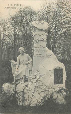 CPA FRANCE 75 "Paris 6ème, Jardin du Luxembourg, Le monument de F. Fabre". / ECRIVAIN