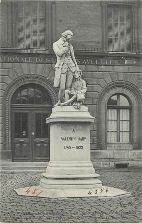 CPA FRANCE 75 "Paris 7ème, Monument de Valentin Hauy". / FONDATEUR 1ERE ECOLE POUR AVEUGLES A PARIS