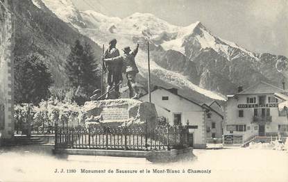 CPA FRANCE 74 " Chamonix, Monument de Saussure et le Mont Blanc".