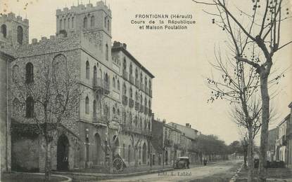 CPA FRANCE 34 " Frontignan, Cours de la République et maison Poulallon".