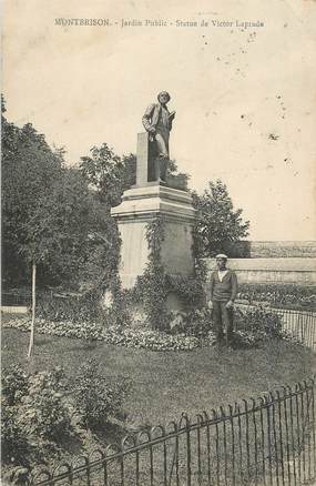 CPA FRANCE 42 " Montbrison, Jardin public, statue de Victor Laprade".
